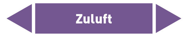 Pfeil Zuluft violett/weiß 125x25 mm