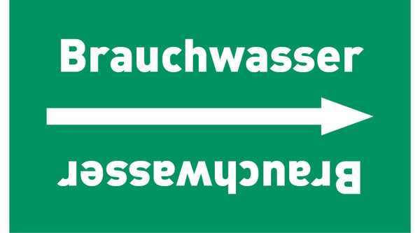 Kennzeichnungsband Brauchwasser grün/weiß, ab Ø 50 mm 33 m/Rolle