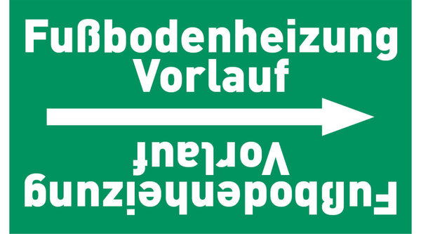 Kennzeichnungsband Fußbodenheizung Vorlauf grün/weiß, ab Ø 50 mm 33 m/Rolle