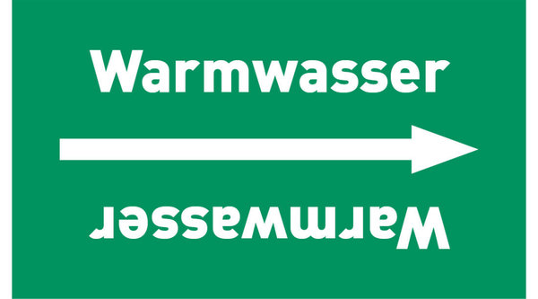 Rohrleitungsband Warmwasser grün/weiß, ab Ø 50 mm 33 m/Rolle