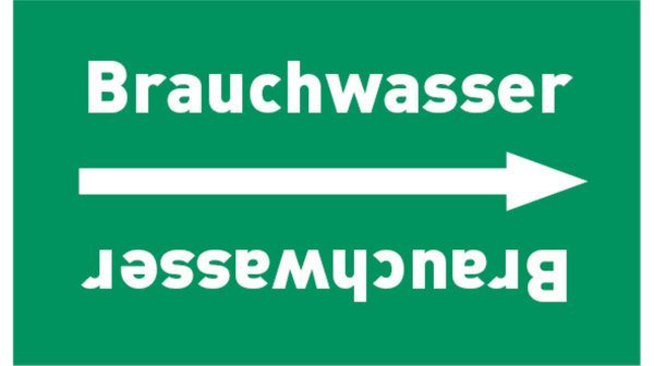 Kennzeichnungsband Brauchwasser grün/weiß, bis Ø 50 mm 33 m/Rolle