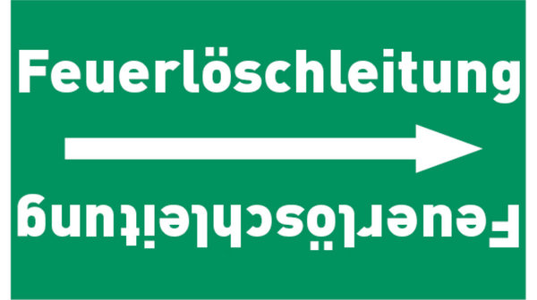 Kennzeichnungsband Feuerlöschleitung grün/weiß, bis Ø 50 mm 33 m/Rolle