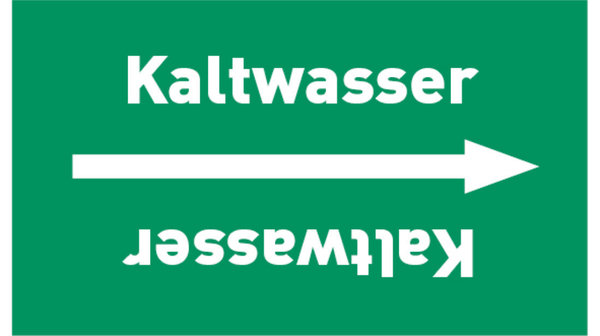 Kennzeichnungsband Kaltwasser grün/weiß, bis Ø 50 mm 33 m/Rolle