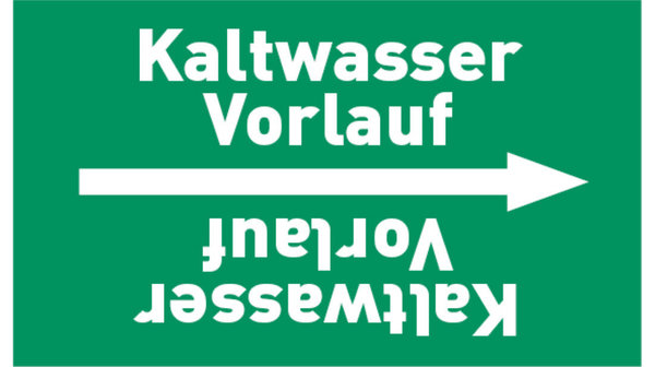 Kennzeichnungsband Kaltwasser Vorlauf grün/weiß, bis Ø 50 mm 33 m/Rolle