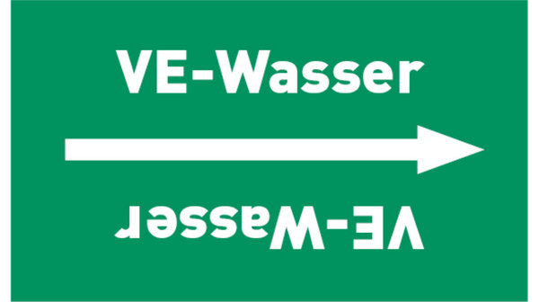 Kennzeichnungsband VE-Wasser grün/weiß, bis Ø 50 mm 33 m/Rolle