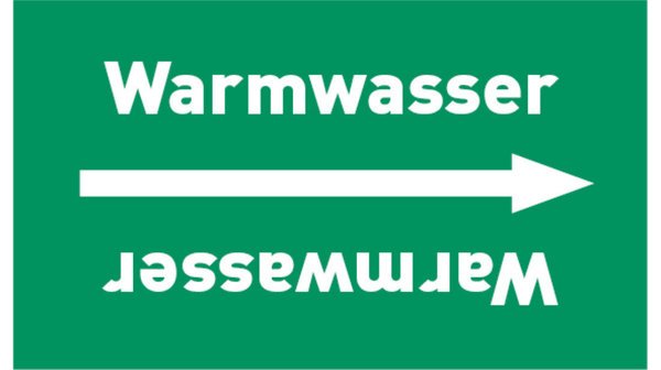 Rohrleitungsband Warmwasser grün/weiß, bis Ø 50 mm 33 m/Rolle