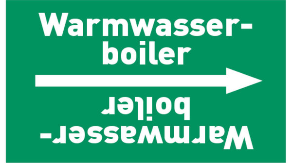 Rohrleitungsband Warmwasserboiler grün/weiß, bis Ø 50 mm 33 m/Rolle