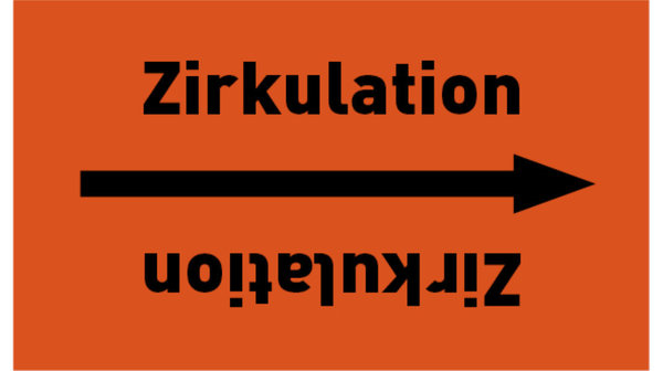 Rohrleitungsband Zirkulation orange/schwarz, bis Ø 50 mm 33 m/Rolle