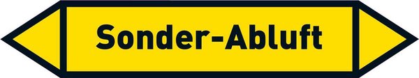 Pfeil Sonder-Abluft gelb/schwarz 215x40 mm