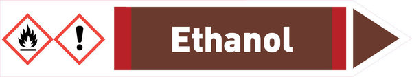 Pfeil rechts Ethanol braun/weiß 215x40 mm