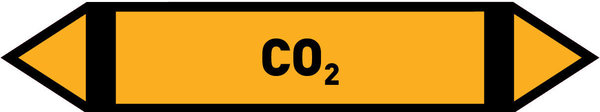 Pfeil CO2 gelb/schwarz 215x40 mm