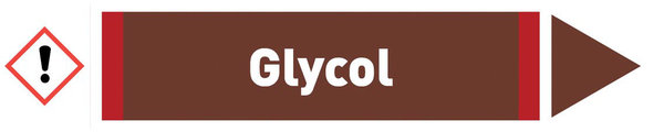 Pfeil rechts Glycol braun/weiß 125x25 mm