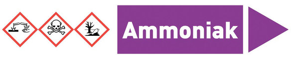 Pfeil rechts Ammoniak violett/weiß 125x25 mm