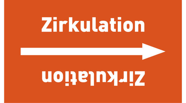 Rohrleitungsband Zirkulation orange/weiß ab Ø 50 mm 33 m/Rolle