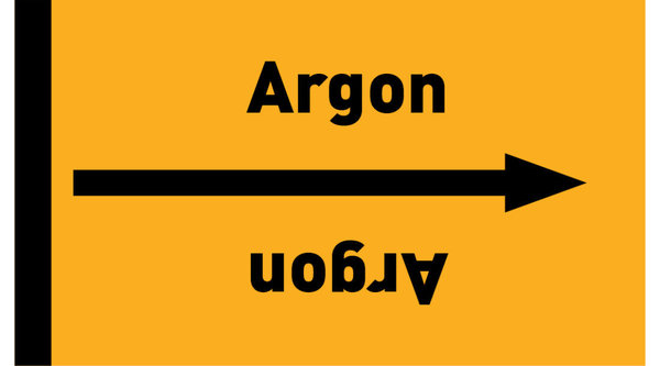 Rohrleitungsband Argon gelb/schwarz ab Ø 50 mm 33 m/Rolle