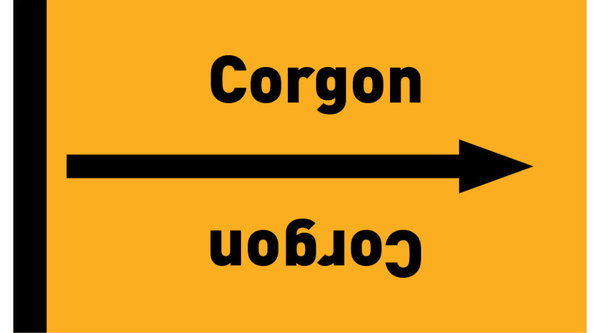 Rohrleitungsband Corgon gelb/schwarz ab Ø 50 mm 33 m/Rolle