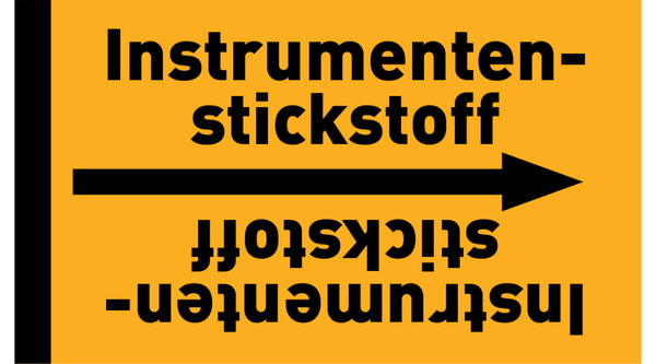 Rohrleitungsband Instrumentenstickstoff gelb/schwarz ab Ø 50 mm 33 m/Rolle