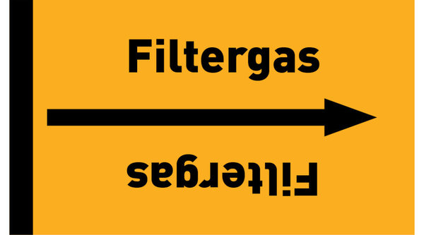 Rohrleitungsband Filtergas gelb/schwarz ab Ø 50 mm 33 m/Rolle