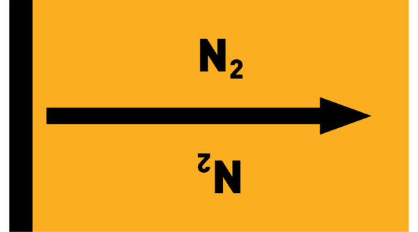Rohrleitungsband N2 gelb/schwarz ab Ø 50 mm 33 m/Rolle