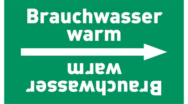 Rohrleitungsband Brauchwasser warm grün/weiß ab Ø 50 mm 33 m/Rolle