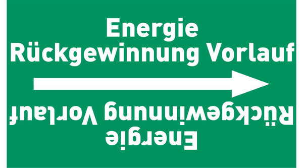Rohrleitungsband Energie Rückgewinnung Vorlauf grün/weiß ab Ø 50 mm 33 m/Rolle