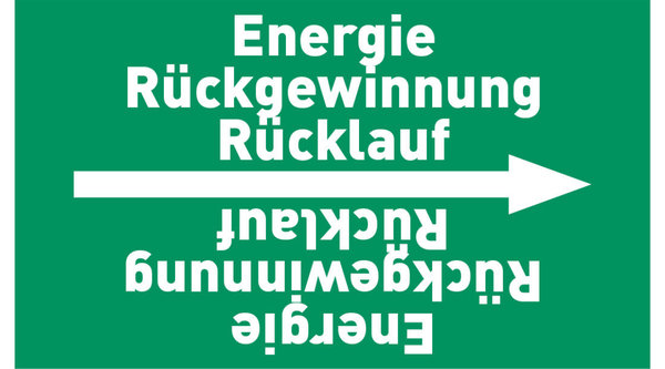 Rohrleitungsband Energie Rückgewinnung Rücklauf grün/weiß ab Ø 50 mm 33 m/Rolle