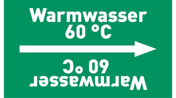 Rohrleitungsband Warmwasser 60 °C grün/weiß ab Ø 50 mm 33 m/Rolle