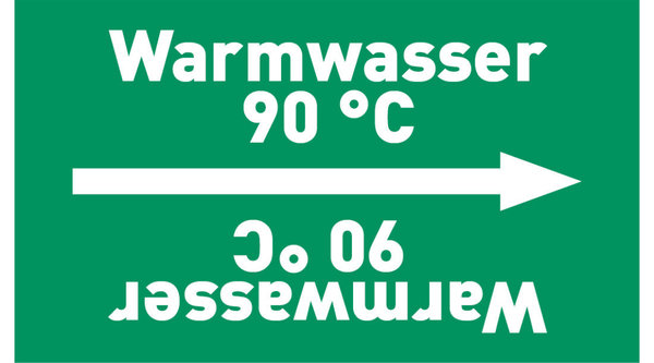 Rohrleitungsband Warmwasser 90 °C grün/weiß ab Ø 50 mm 33 m/Rolle