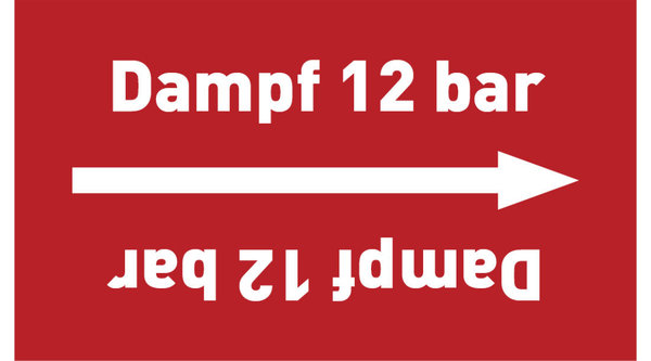 Rohrleitungsband Dampf 12 bar rot/weiß ab Ø 50 mm 33 m/Rolle