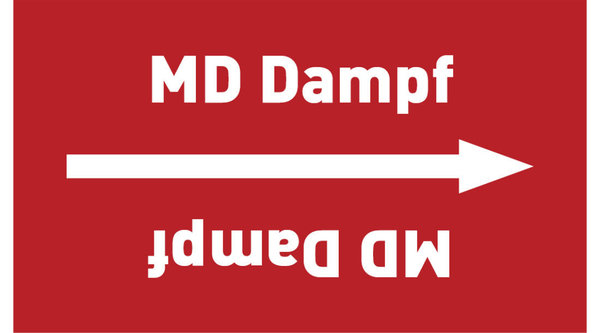 Rohrleitungsband MD Dampf rot/weiß ab Ø 50 mm 33 m/Rolle