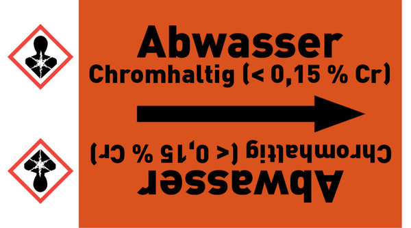 Rohrleitungsband Abwasser Chromhaltig (< 0,15 % Cr) orange/schwarz ab Ø 50 mm 33 m/Rolle