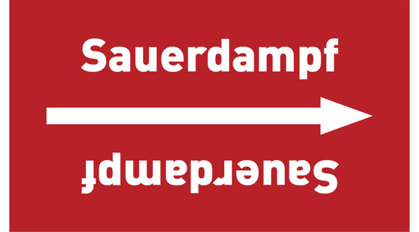 Rohrleitungsband Sauerdampf rot/weiß ab Ø 50 mm 33 m/Rolle