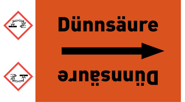 Rohrleitungsband Dünnsäure orange/schwarz ab Ø 50 mm 33 m/Rolle