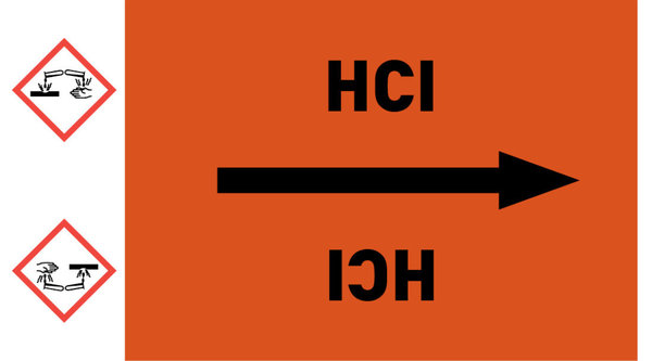Rohrleitungsband HCI orange/schwarz ab Ø 50 mm 33 m/Rolle