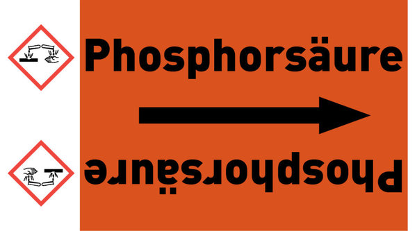 Rohrleitungsband Phosphorsäure orange/schwarz ab Ø 50 mm 33 m/Rolle