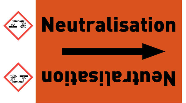 Rohrleitungsband Neutralisation orange/schwarz ab Ø 50 mm 33 m/Rolle