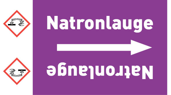 Rohrleitungsband Natronlauge violett/weiß ab Ø 50 mm 33 m/Rolle