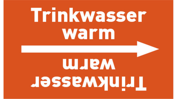 Rohrleitungsband Trinkwasser warm orange/weiß bis Ø 50 mm 33 m/Rolle