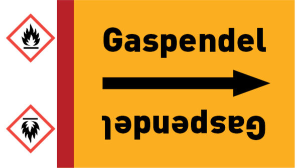 Rohrleitungsband Gaspendel gelb/schwarz bis Ø 50 mm 33 m/Rolle