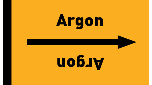 Rohrleitungsband Argon gelb/schwarz bis Ø 50 mm 33 m/Rolle