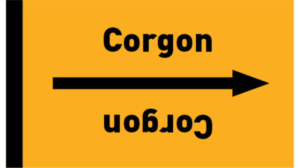 Rohrleitungsband Corgon gelb/schwarz bis Ø 50 mm 33 m/Rolle