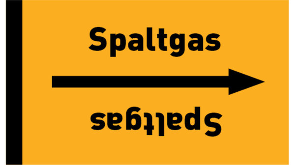 Rohrleitungsband Spaltgas gelb/schwarz bis Ø 50 mm 33 m/Rolle