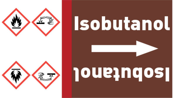 Rohrleitungsband Isobutanol braun/weiß bis Ø 50 mm 33 m/Rolle