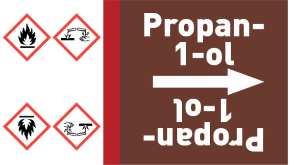 Rohrleitungsband Propan-1-ol braun/weiß bis Ø 50 mm 33 m/Rolle