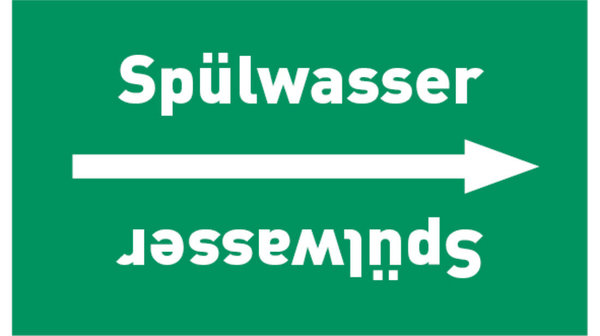 Rohrleitungsband Spülwasser grün/weiß bis Ø 50 mm 33 m/Rolle