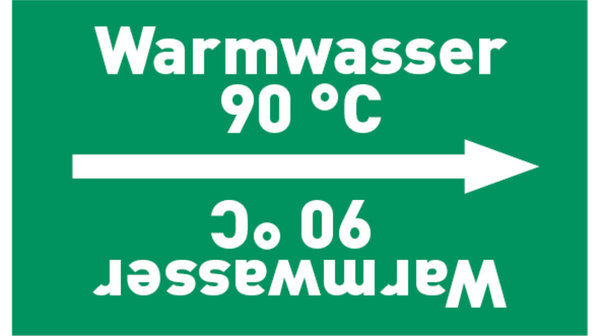 Rohrleitungsband Warmwasser 90 °C grün/weiß bis Ø 50 mm 33 m/Rolle