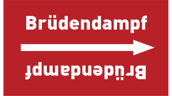 Rohrleitungsband Brüdendampf rot/weiß bis Ø 50 mm 33 m/Rolle