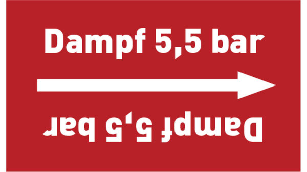 Rohrleitungsband Dampf 5,5 bar rot/weiß bis Ø 50 mm 33 m/Rolle