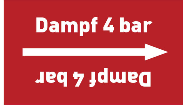 Rohrleitungsband Dampf 4 bar rot/weiß bis Ø 50 mm 33 m/Rolle