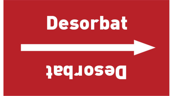 Rohrleitungsband Desorbat rot/weiß bis Ø 50 mm 33 m/Rolle